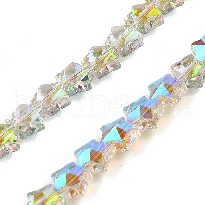Electroplate Transparent Glass Beads Strands EGLA-U004-03A-HP02-1