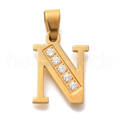 Ion Plating(IP) 304 Stainless Steel Rhinestone Pendants STAS-U035-01G-N-1
