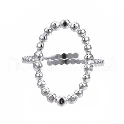 304 Stainless Steel Rectangle Open Cuff Ring RJEW-T023-87P-1