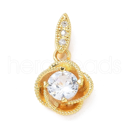 Brass Micro Pave Cubic Zirconia Pendants KK-D357-32G-1