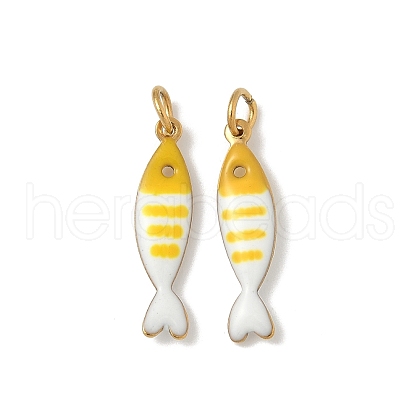 304 Stainless Steel Enamel Pendants STAS-P394-05G-02-1