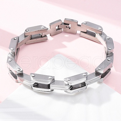 304 Stainless Steel Link Chain Bracelets for Women Men BJEW-R018-04P-1