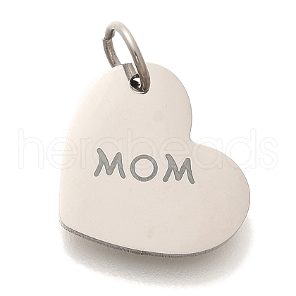 Mother's Day Anti-Tarnish 304 Stainless Steel Pendants STAS-U035-07P-1