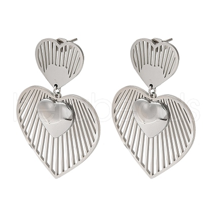 Stainless Steel Stud Earrings for Women EJEW-C110-15P-1
