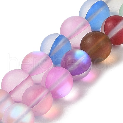Electroplated Synthetic Moonstone Beads Strands G-C131-B01-03-1
