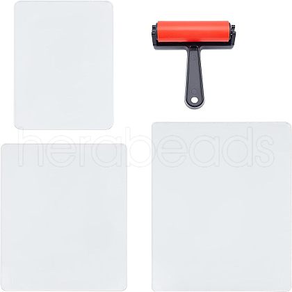 SUPERFINDINGS 4Pcs 4 style Flat Rectangle Acrylic Board DIY-FH0002-97-1