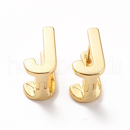 Initial Hoop Earrings for Women EJEW-P194-01G-J-1