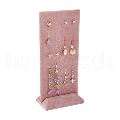 40-Hole Velvet Covered Wood Earring Display Stands EDIS-WH0012-23-1
