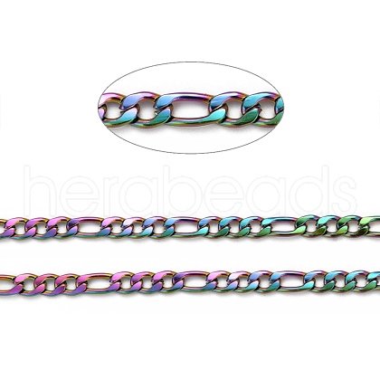 Ion Plating(IP) 304 Stainless Steel Figaro Chains CHS-H007-30MC-1