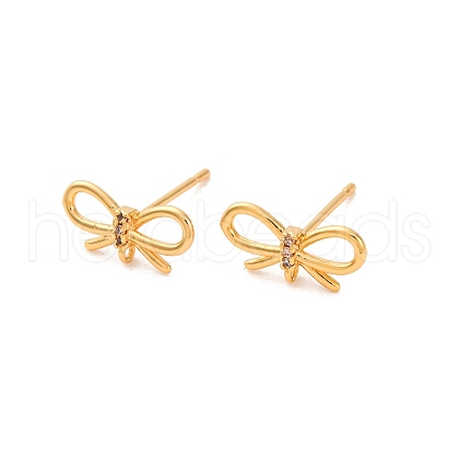 Brass Stud Earring Findings KK-K382-31G-1