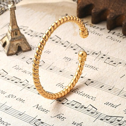 Brass Cuff Bangles BJEW-F482-03G-1