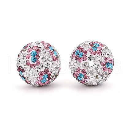 Polymer Clay Pave Rhinestone Beads RB-T018-02B-1