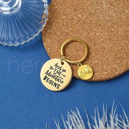 201 Stainless Steel & Alloy Enamel Keychain KEYC-YW00103-01-1