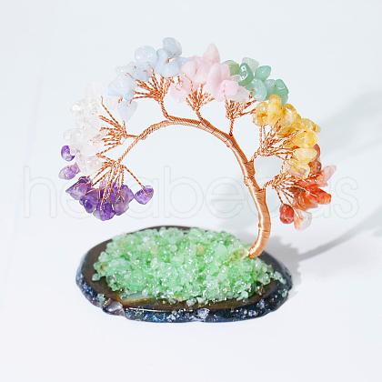 Gradient Macaron Color Gemstone Tree of Life Feng Shui Ornaments TREE-PW0001-15B-1