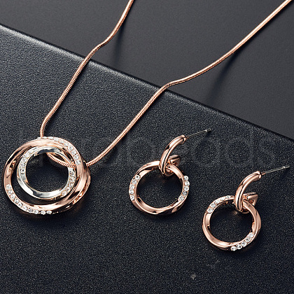Alloy Rhinestone Earrings & Pendant Necklaces Sets WGB112B-03-1
