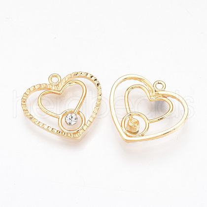 Brass Cubic Zirconia Pendants ZIRC-Q002-124G-1