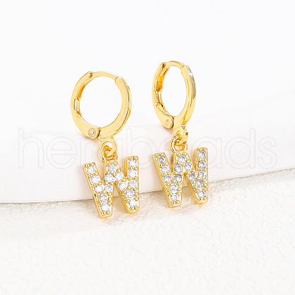 Brass Micro Pave Clear Cubic Zirconia Hoop Earrings FS-WGAF6E5-23-1