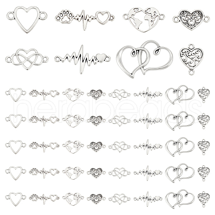 Unicraftale 80Pcs 8 Styles Tibetan Style Alloy Links/Connector FIND-UN0016-39-1