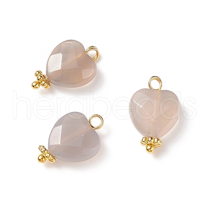 Natural Grey Agate Pendants PALLOY-JF01863-04A-1