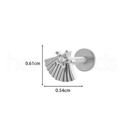 Titanium Alloy Micro Pave Cubic Zirconia Cartilage Earrings WGCFBAF-14-1