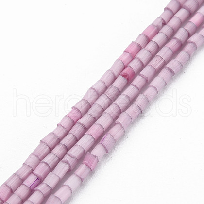 Glass Silk Stain Style Beads Strands GLAA-N047-001A-04-1