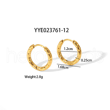 Stainless Steel Hammered Hoop Earrings KB6800-2-1
