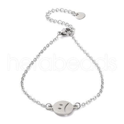 201 Stainless Steel Link Bracelets with Cable Chains BJEW-P297-01P-D-1