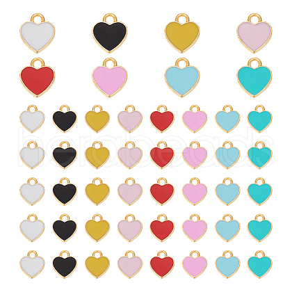 Unicraftale 48Pcs 8 Colors Alloy Enamel Charms ENAM-UN0001-07-1