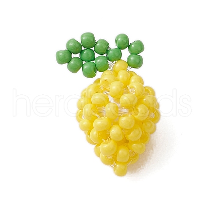Seed Beads Beaded Charms PALLOY-MZ00313-1