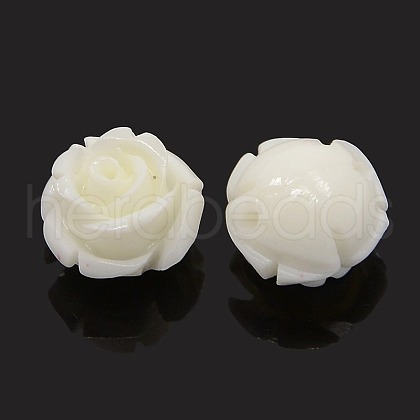 Synthetic Coral 3D Flower Rose Beads X-CORA-A006-15mm-049-1