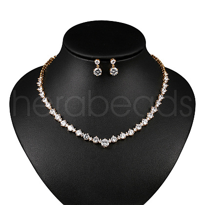 Brass Cubic Zirconia Jewelry Sets FS-WG75FBD-02-1