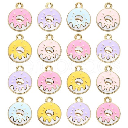 50Pcs 5 Colors Alloy Enamel Pendants ENAM-CJ0003-26-1