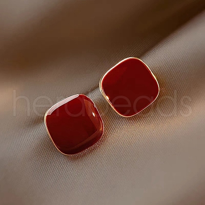 Alloy Enamel Stud Earrings for Women WG80053-05-1