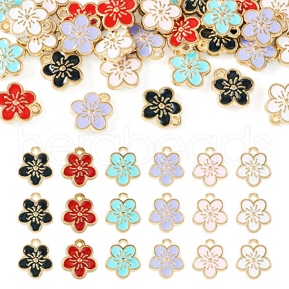 30Pcs 6 Colors Alloy Charms ENAM-TA0001-76-1