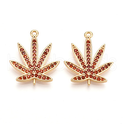 Brass Micro Pave Cubic Zirconia Pendants KK-N262-109B-G-1