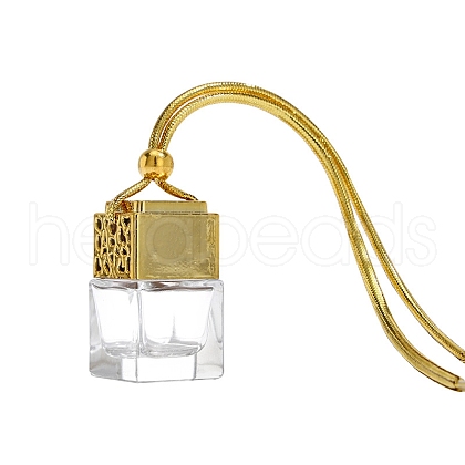 8ML Square Glass Perfume Bottles Air Freshener Diffuser Bottle Hanging Ornaments PW-WG28137-02-1