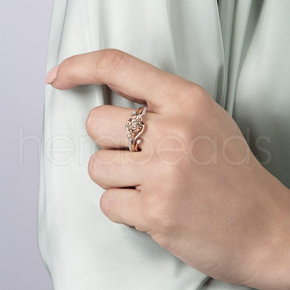 Alloy Micro Pave Cubic Zirconia Finger Rings FS-WGEF5D1-04-1