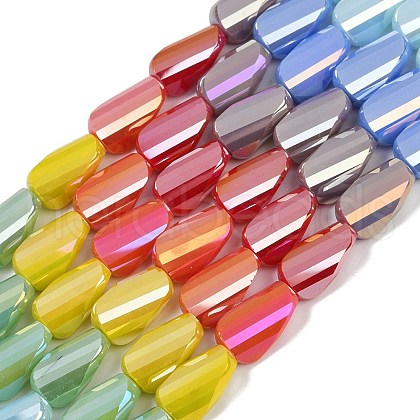 Electroplate Opaque Glass Beads EGLA-D300-01C-1