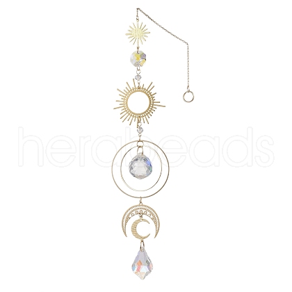Stainless Steel Sun Moon Pendant Decorations HJEW-JM02040-1