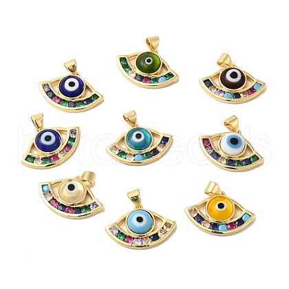 Handmade Evil Eye Lampwork Pendants LAMP-E034-01G-1