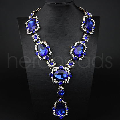 Alloy & Glass Pendant Necklaces for Women FS-WGBD771-03-1
