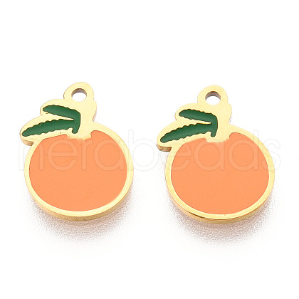304 Stainless Steel Enamel Charms STAS-T065-46G-1