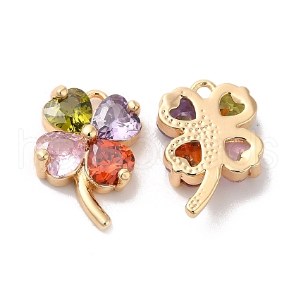 Brass with Colorful Glass Charms KK-G465-12G-1