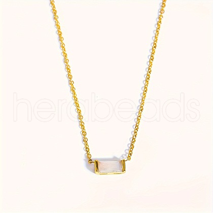 Birthstone Style Brass Cubic Zirconia Baguette Pendant Necklaces for Women FS-WGDF12C-10-1