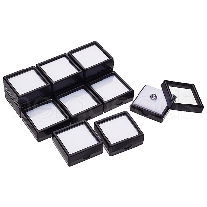 Square Plastic Loose Diamond Display Boxes CON-WH0092-61B-02-1