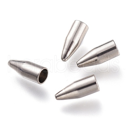 Tarnish Resistant 202 Stainless Steel Cord End Caps STAS-I168-04P-1