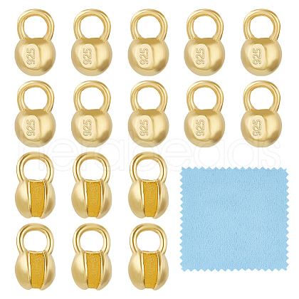 BENECREAT 925 Sterling Silver Cord End DIY-BC0014-05A-G-1