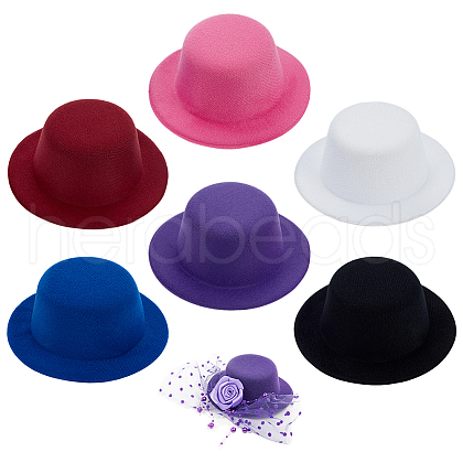 BENECREAT 6Pcs 6 Colors EVA Fabric Hat Base DIY-BC0014-06-1