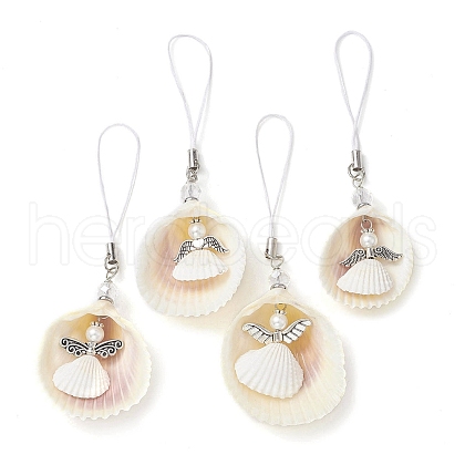 Natural Shell Mobile Straps HJEW-JM01935-1
