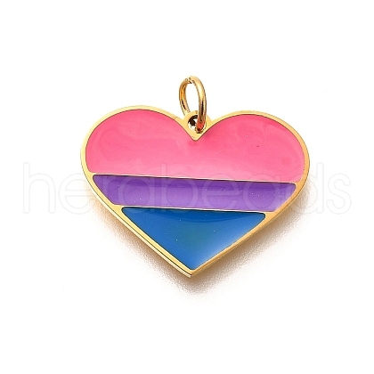 Pride 304 Stainless Steel Enamel Pendants STAS-B079-01G-17-1